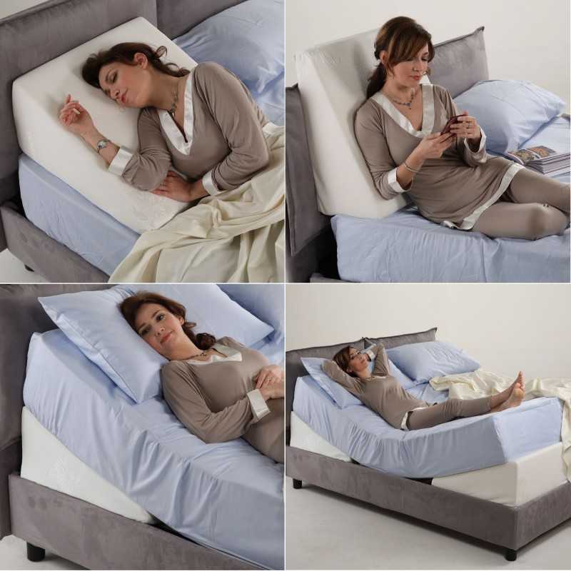 cuscino antireflusso adulti 3 PZ Set di cuscini a cuneo per letto per  Anziani/Adulti/Incinta, Sdraiato/Dormiente laterale Cuscino a cuneo in  schiuma