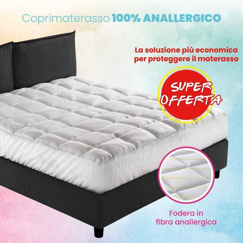 Copri materasso anallergico che protegge e migliore il vostro letto.  Coprimaterasso adatto anche per materassi alti 35 cm