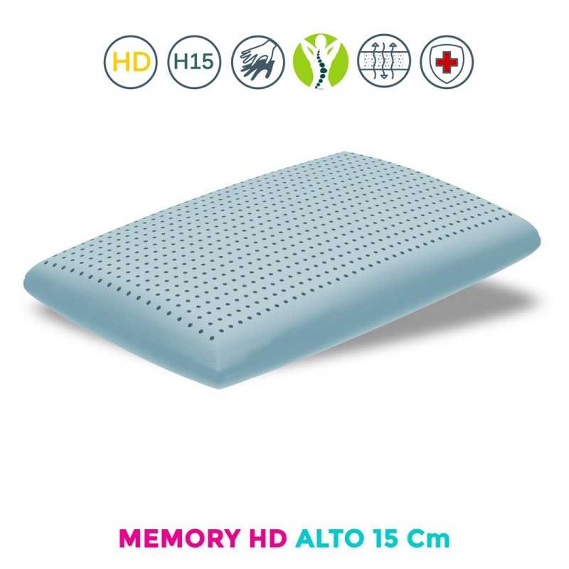 Cuscino memory hd ancora più traspirante e antiacaro con tessuto  sfoderabile aloe vera - young h15 cm